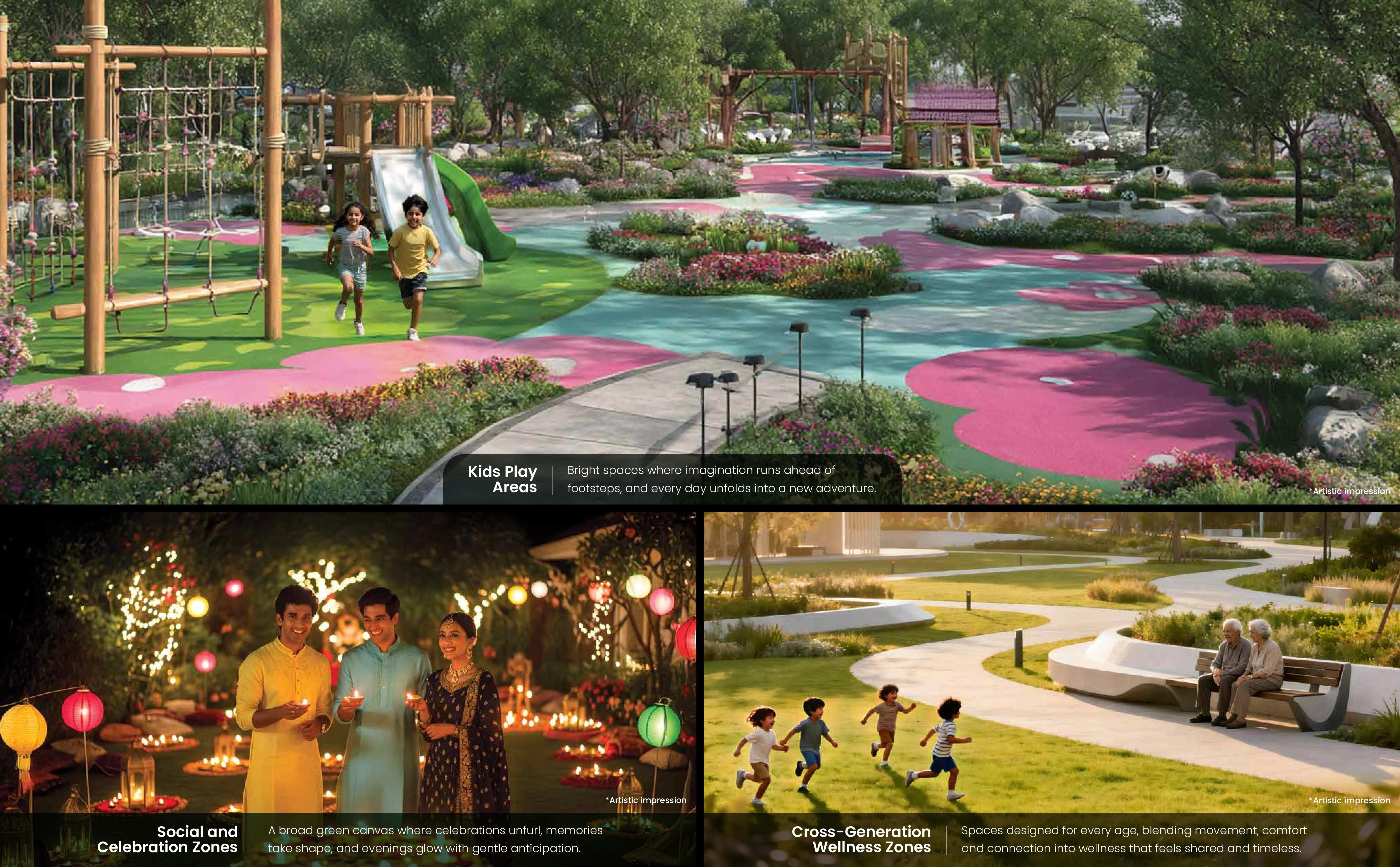 Lush courtyard garden